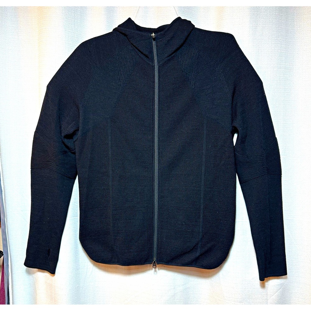 Snow Peak Wool Knit Hoodie Jacket Mens L Black 3D Zip Gorpcore Techwear Japan